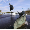 large outdoor copper sculptures bronze swordfish fountain for sale